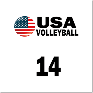 USA Volleyball #14 T-shirt Design Posters and Art